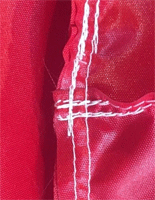Double stitching on sail storage bag seam